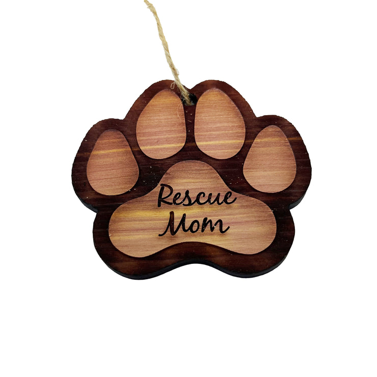 Rescue Mom - Cedar Ornament