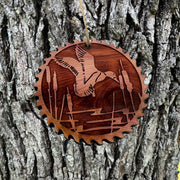 Sawblade with Duck - Cedar Ornament