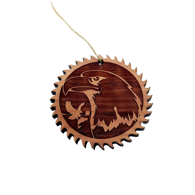 Sawblade with Eagle - Cedar Ornament