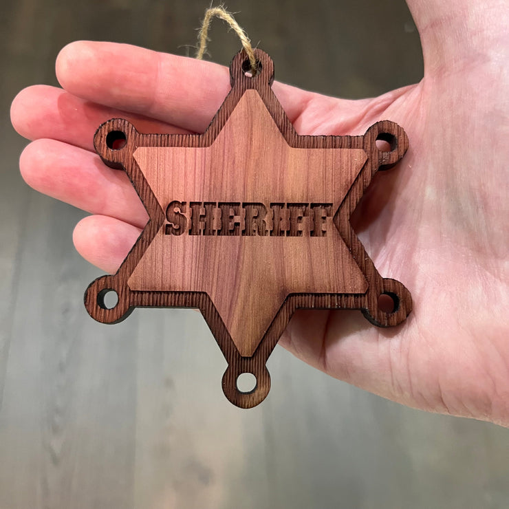 Sheriff - Cedar Ornament