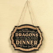 Shhh Sleeping Dragons - Black Door Sign