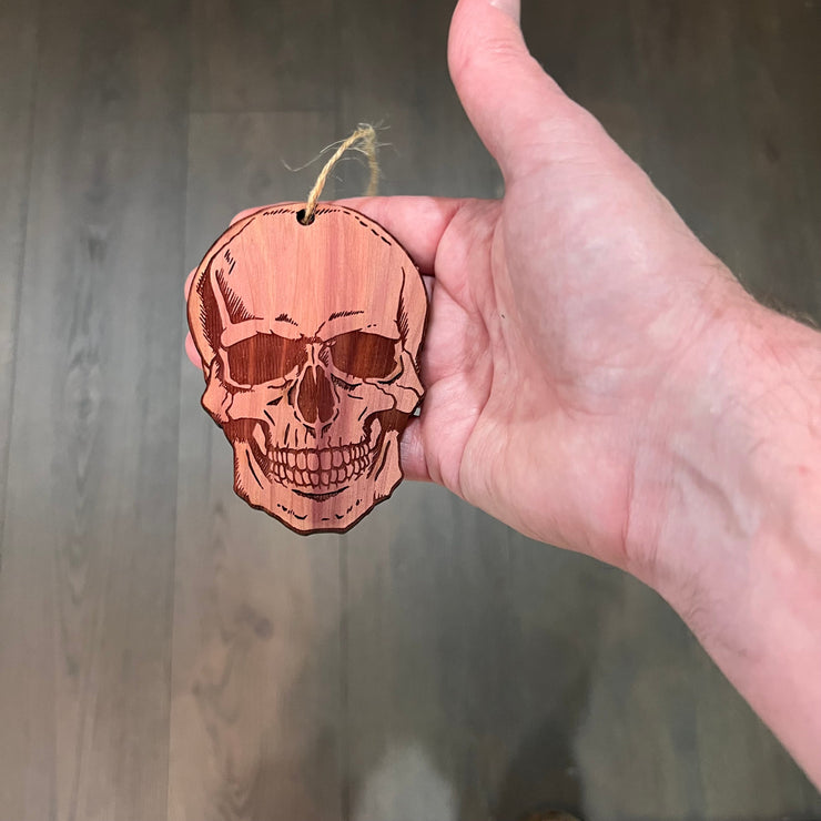 Skull - Cedar Ornament