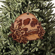 Skulls and Roses - Cedar Ornament