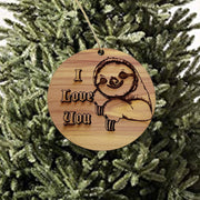 Sloth I Love You - Cedar Ornament