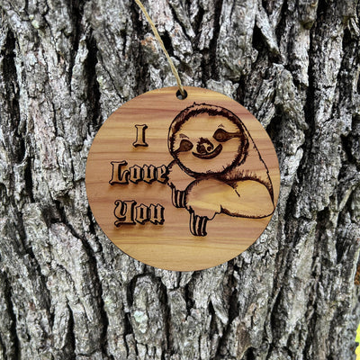 Sloth I Love You - Cedar Ornament