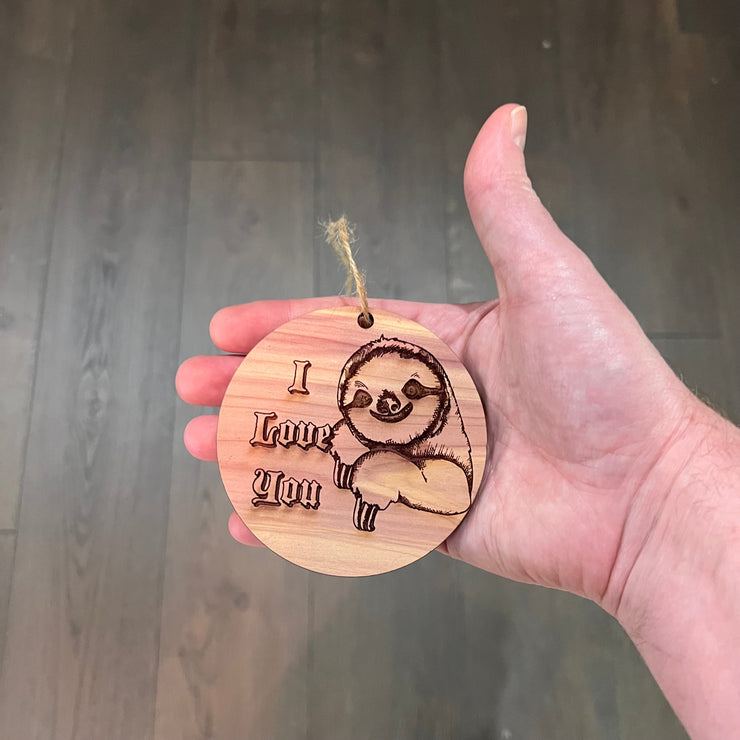 Sloth I Love You - Cedar Ornament