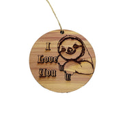 Sloth I Love You - Cedar Ornament