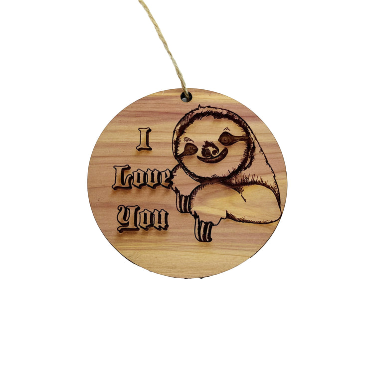 Sloth I Love You - Cedar Ornament