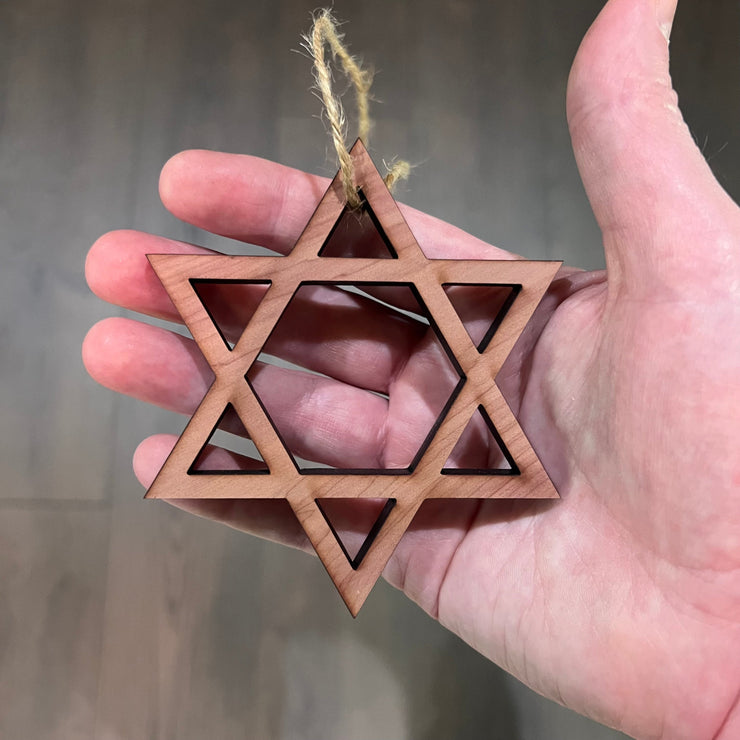 Star of David - Cedar Ornament