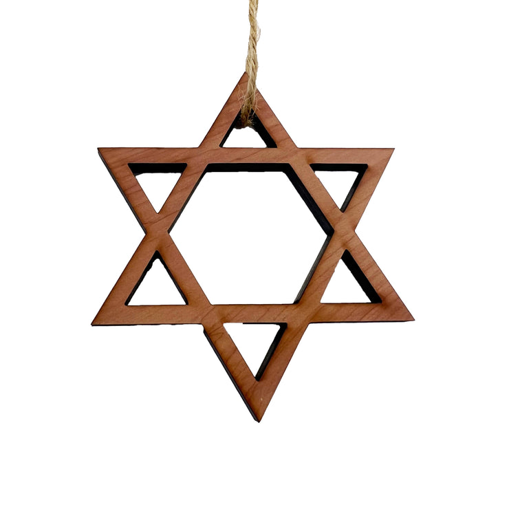 Star of David - Cedar Ornament