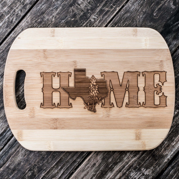 Texas Home - Cutting Board 14''x9.5''x.5'' Bamboo