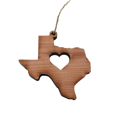 Texas with Heart - Cedar Ornament
