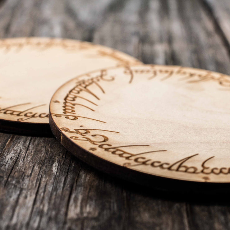 The One Coaster Set of 2 Raw Wood