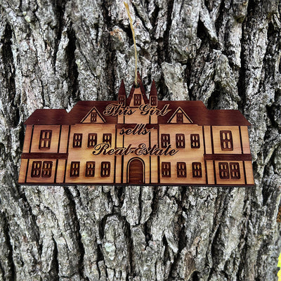 This Girl Sells Real Estate HOUSE - Cedar Ornament