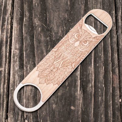 Tribal Owl - Wooden Bottle Opener