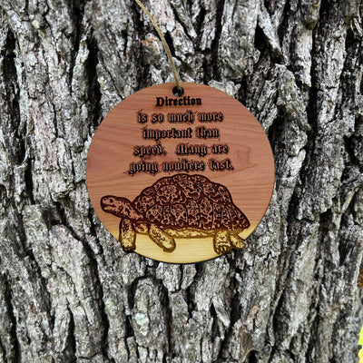 Turtle Direction is so much more important than speed - Cedar Ornament