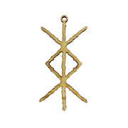 Viking Protection Rune Ornament - Raw Wood