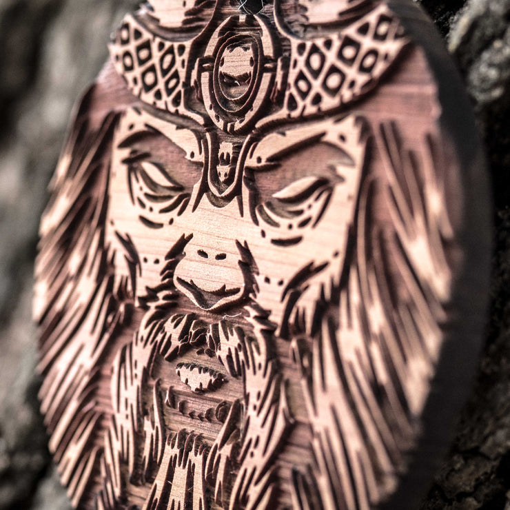 Viking Warrior - Raw Cedar Ornament 3x3in