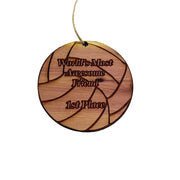 Volleyball 1st Place Worlds most awesome Friend - Cedar Ornament