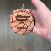 Volleyball 1st Place Worlds most awesome Son - Cedar Ornament