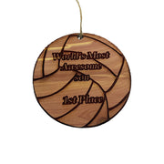 Volleyball 1st Place Worlds most awesome Son - Cedar Ornament