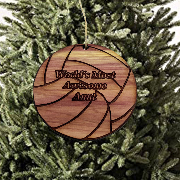 Volleyball Worlds most awesome Aunt - Cedar Ornament