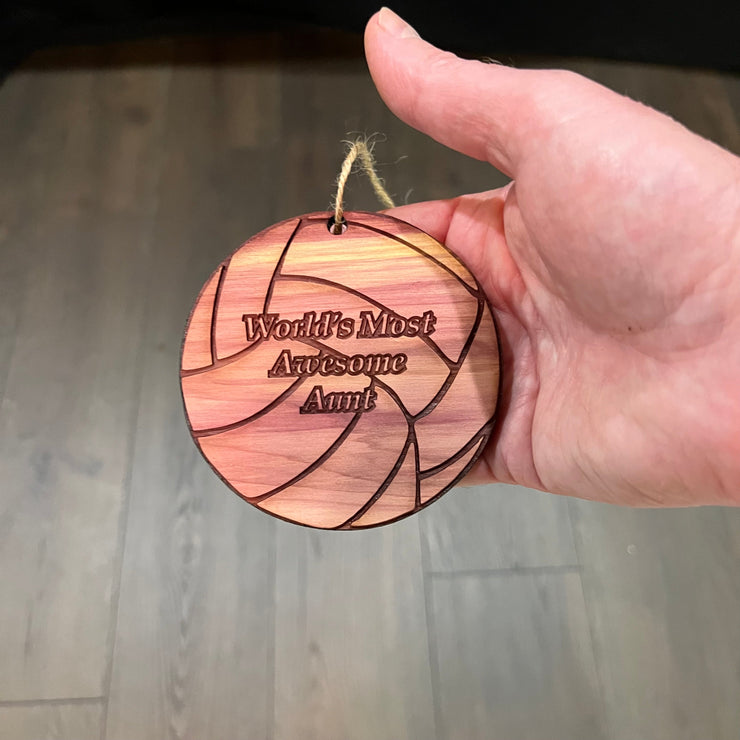 Volleyball Worlds most awesome Aunt - Cedar Ornament