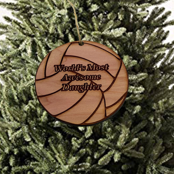 Volleyball Worlds most awesome Daughter - Cedar Ornament
