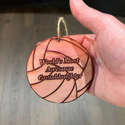Volleyball Worlds most awesome Granddaughter - Cedar Ornament