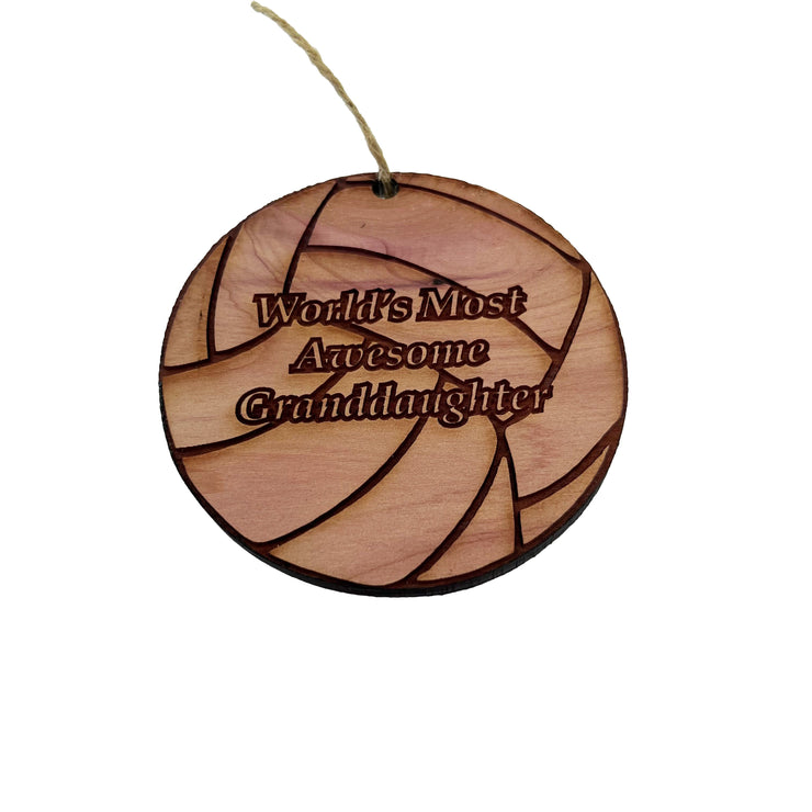 Volleyball Worlds most awesome Granddaughter - Cedar Ornament