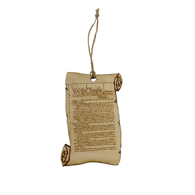 Scroll We The People - Ornament Raw Wood