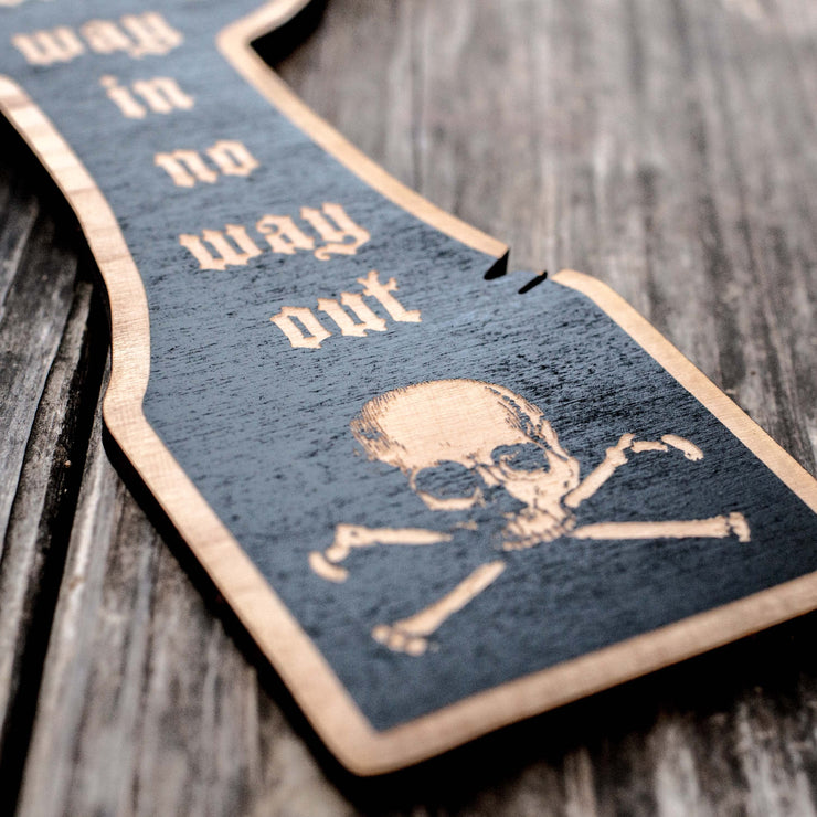Welcome Gravestone - Black Halloween Door Sign