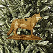 Ornament - White Wolf - Raw Wood