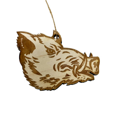 Ornament - Wild Boar Head - Raw Wood Ornament