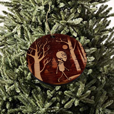 Winter Alien - Cedar ornament