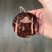 Winter UFO - Cedar ornament