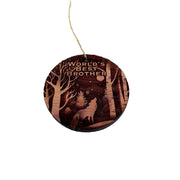 Winter Wolf Worlds Best Brother - cedar ornament