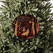 Winter Wolf Worlds Best Daughter - cedar ornament