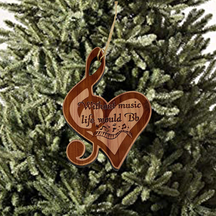 Without Music life would be flat CEDAR Ornament