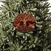 World's Best Godfather Two Squirrels and Tree of Life - Cedar Ornament