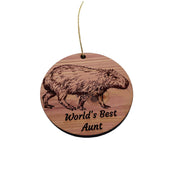 Worlds Best Aunt Capybara - Cedar Ornament