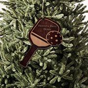 Worlds Best Boss Pickleball - Cedar Ornament