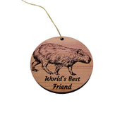 Worlds Best Friend Capybara - Cedar Ornament
