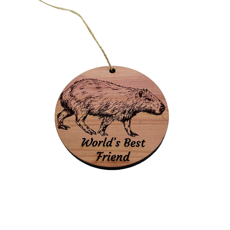 Worlds Best Friend Capybara - Cedar Ornament