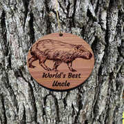 Worlds Best Uncle Capybara - Cedar Ornament