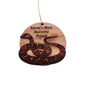 Worlds Most Awesome Friend Snake - Cedar Ornament