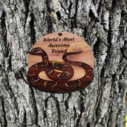 Worlds Most Awesome Friend Snake - Cedar Ornament