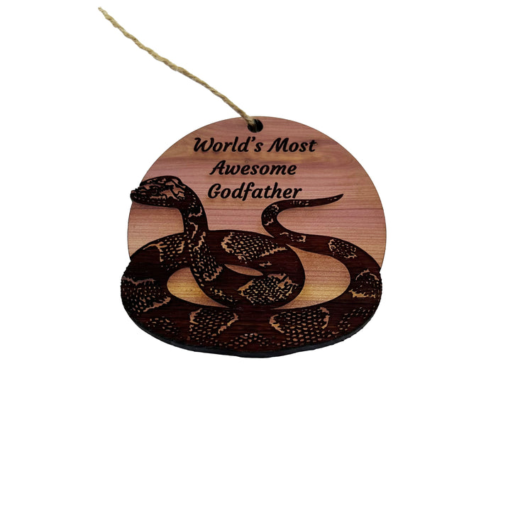 Worlds Most Awesome Godfather Snake - Cedar Ornament