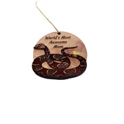 Worlds Most Awesome Mom Snake - Cedar Ornament