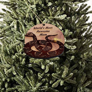 Worlds Most Awesome Mom Snake - Cedar Ornament